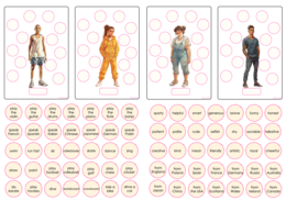 Speaking Cards: to be, have got, can, is wearing