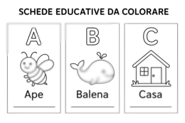 Lettere da colorare - A, B e C