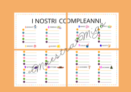 CALENDARIO COMPLEANNI CLASSE COMPONIBILE COLORATO