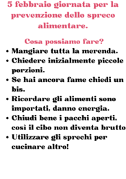 Giornata della prevenzione dello spreco alimentare