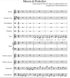 Marcia di Prokofiev - partitura per 11 strumenti