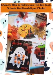 Halloween.6 Giochi TRiS di Halloween (Tic-Tac-Toe): Schede Riutilizzabili per l'Aula!