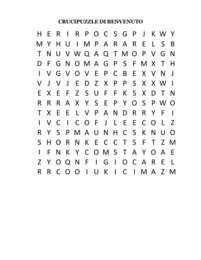 Crucipuzzle di benvenuto