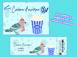 Locandina e biglietti del cinema d'inverno