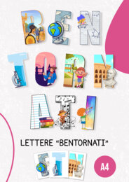 “BENTORNATI!" Lettere A4 da stampare con simboli delle materie