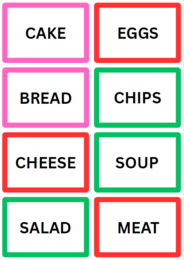 FOOD and DRINK flash cards
