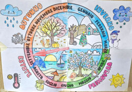 Calendario mensile con disegni d'Autunno