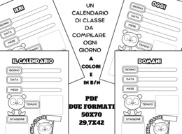 CALENDARIO DELLA CLASSE PANDA - due formati