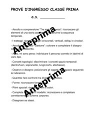 Prove di INGRESSO classe prima (prerequisiti)