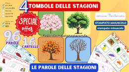 4 TOMBOLE DELLE STAGIONI : PRIMAVERA - ESTATE - AUTUNNO -INVERNO