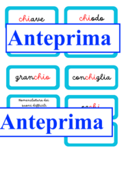 Nomenclature dei suoni difficili per leggere e per scrivere-chi/che