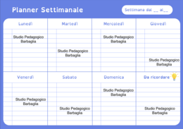 Planner settimanale per studenti