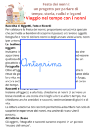 Festa dei nonni; un progetto per ricostruire il passato (un percorso interdisciplinare)