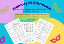 Memory di Carnevale da colorare PDF