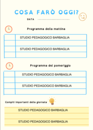 Planning giornaliero delle attività