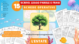 ESTATE - SCRIVERE E LEGGERE PAROLE E FRASI – 15 SCHEDE OPERATIVE