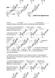 Esempio di relazione osservativa – Classe quinta (area linguistico-cognitiva)