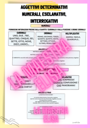 AGGETTIVI DETERMINATIVI NUMERALI, ESCLAMATIVI, INTERROGATIVI