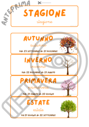 Flashcards per calendario di classe