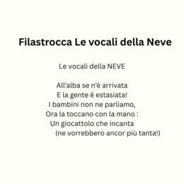 Filastrocca Le vocali della Neve