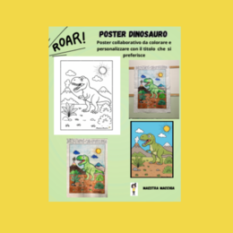POSTER DINOSAURO Maestra Macchia
