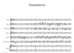 Greensleeves - partitura per 7 strumenti