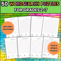 Pacchetto ricerca parole inglesi, 50 argomenti di vocabolario, puzzle stampabili, bambini e adulti