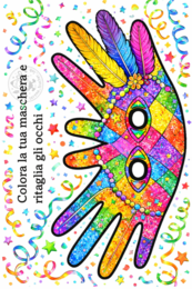 Maschera carnevale da colorare