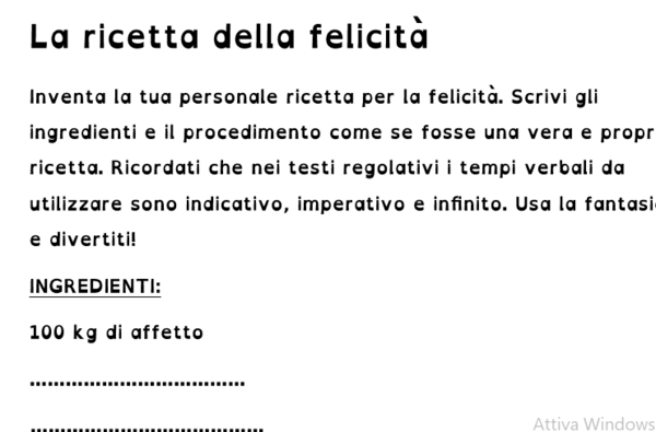 La ricetta della felicità