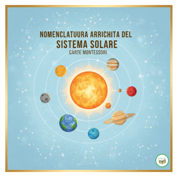 Nomenclatura scientifica Montessori: Carte del Sistema Solare