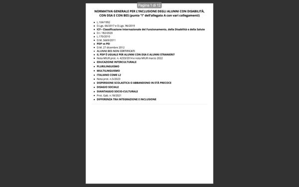 NORMATIVA GENERALE PER L’INCLUSIONE DEGLI ALUNNI CON DISABILITÀ, CON DSA E CON BES (punto “i” dell’allegato A con vari collegamenti)