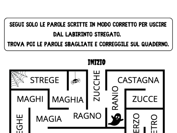 Labirinto di parole tema Halloween