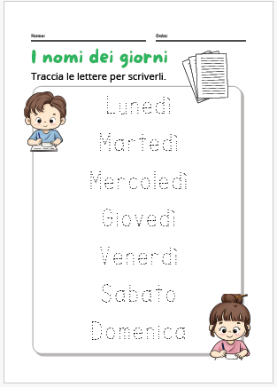 I giorni della settimana