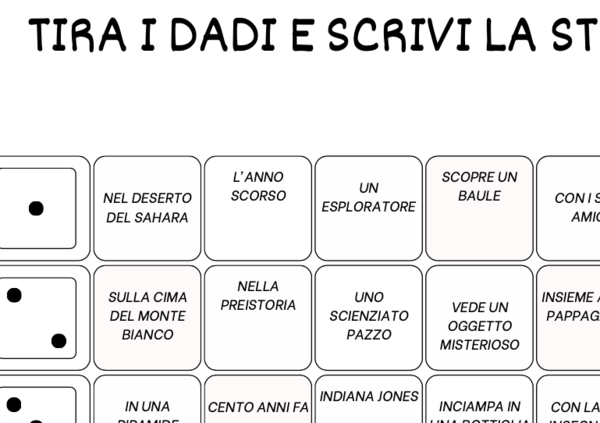 TIRA I DADI E SCRIVI UN RACCONTODI AVVENTURA
