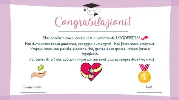 attestato di fine percorso logopedico