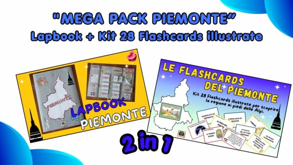 MEGA PACK PIEMONTE: Lapbook + Kit 28 Flashcards illustrate