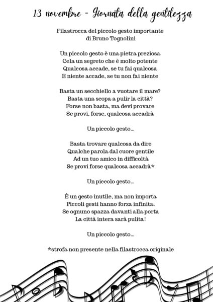 Filastrocca Gentilezza Canzone