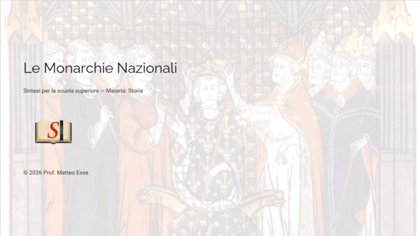Le Monarchie Nazionali: Modulo Didattico Completo (25 Slide + Verifica + Soluzioni)