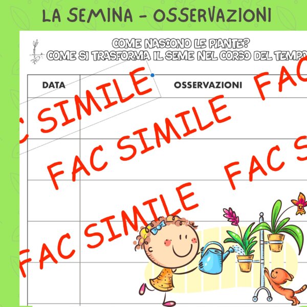 La semina: tabella per registrare le osservazioni