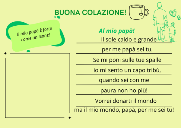 Festa del papà - tovaglietta colazione