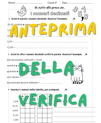 Verifica sui numeri decimali