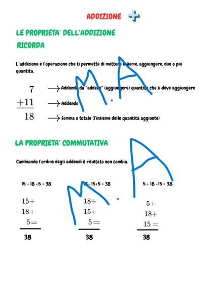 “Le proprietà dell’addizione”
