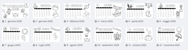 CALENDARIO DA COLORARE
