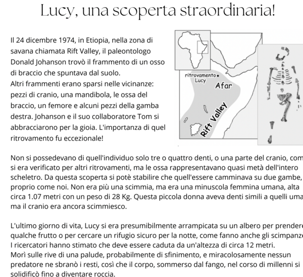 La storia dell'australopiteco Lucy