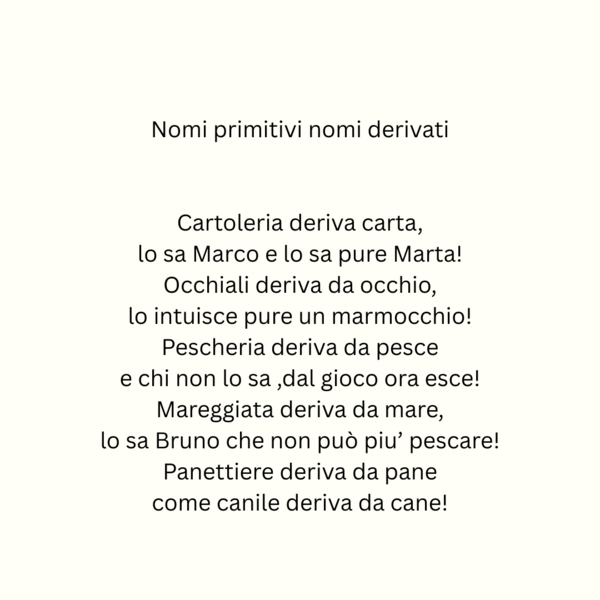 Nomi primitivi nomi derivati