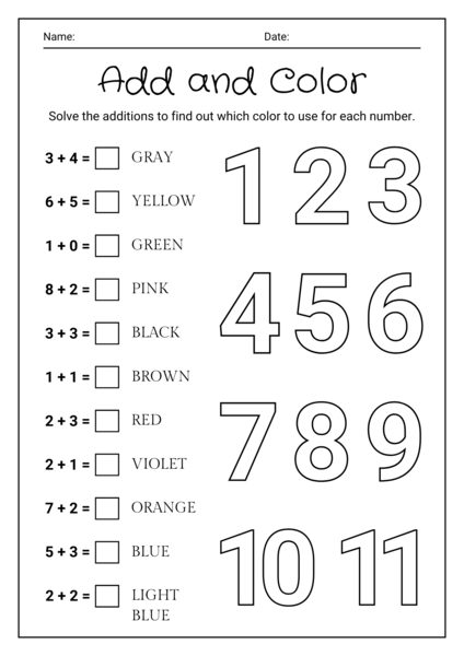 English - Additions And Color Numbers