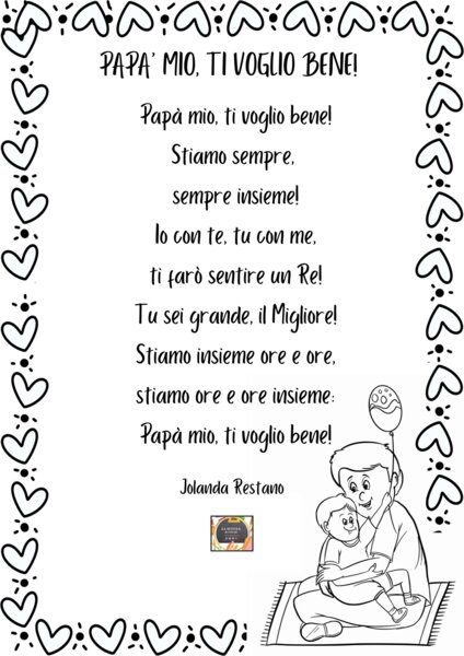 PAPA' MIO, TI VOGLIO BENE! - Filastrocca di Jolanda Restano -