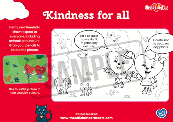 The Heartbeats: Kindness for all - Colouring