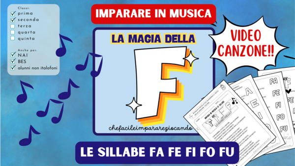 LETTERA F – SILLABE FA FE FI FO FU – TESTO E CANZONE – VIDEO