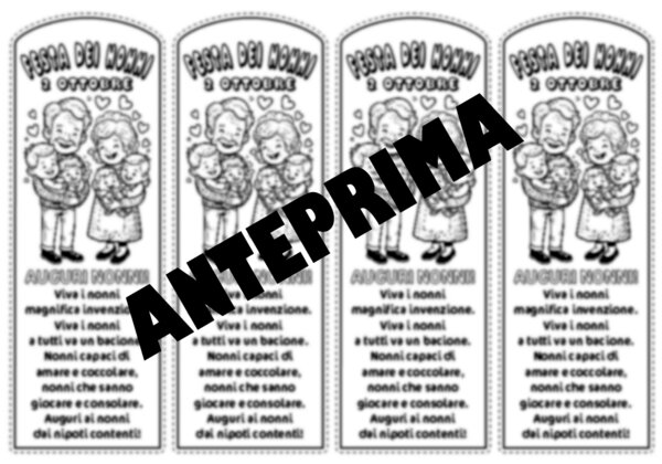 SEGNALIBRI PER LA FESTA DEI NONNI SCUOLA PRIMARIA